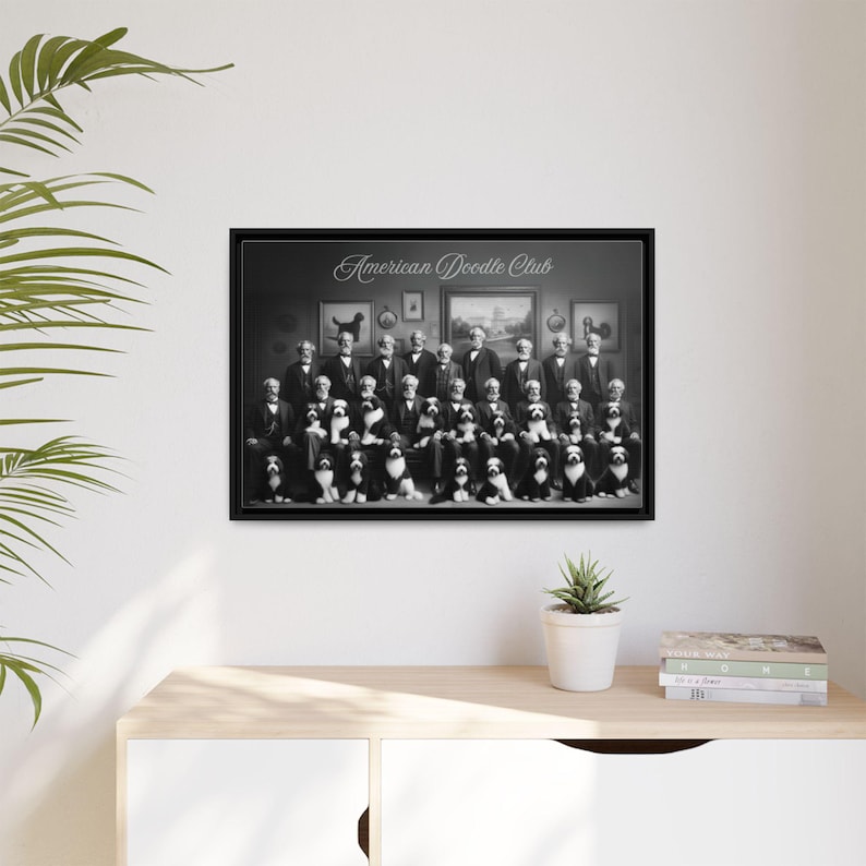 Vintage Bernedoodle Canvas Art: 1800s American Doodle Club Style image 4