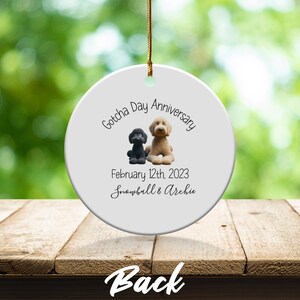 Dog Ornament Custom, Personalized Pet Adoption Keepsake | Ceramic Heirloom - Double Sided - 3 Inch Sublimation Decor image 9