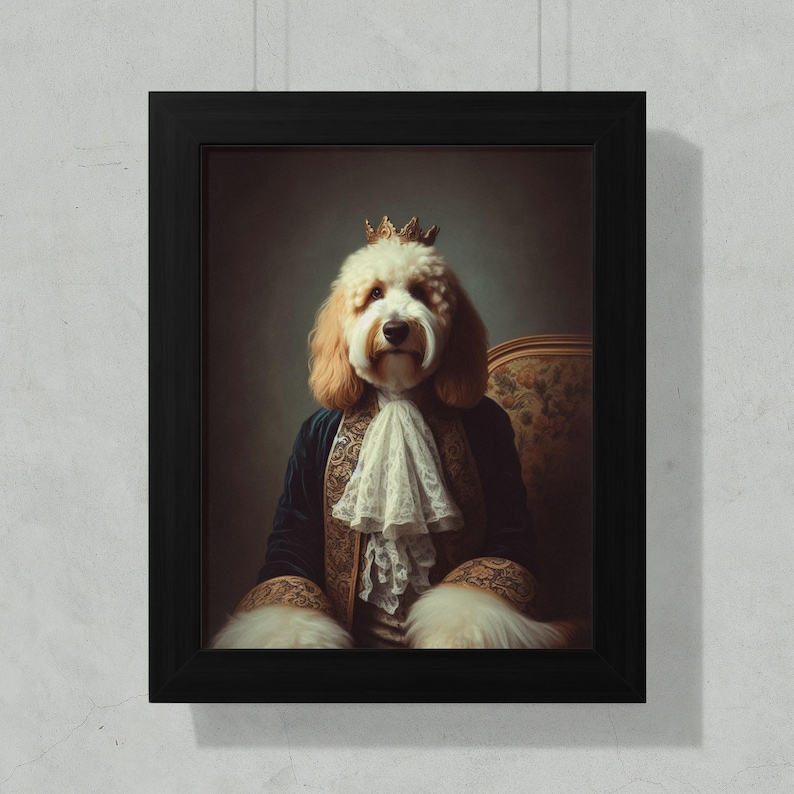 Royal Pet Portrait, Custom Dog Painting, Noble Pet Art, Personalized Pet Gift, Animal Royalty Artwork, Pet Lovers Decor