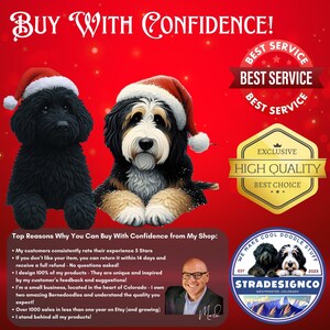 Personalized Brown Bernedoodle Christmas Ornament, Custom Dog Keepsake | Ceramic | 2.76-Inch Round Holiday Decoration, Sublimation image 4