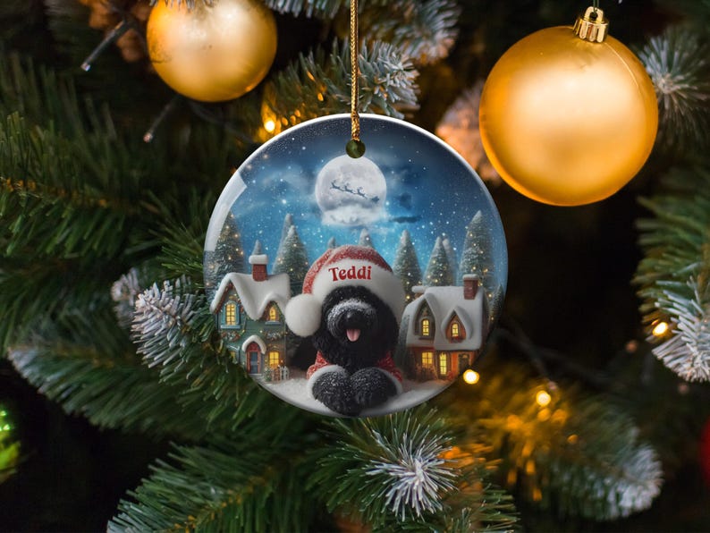 Christmas Tree Ornament, Holiday Decoration, Cute Bear Design, Personalized Gift, Festive Decor, Customizable Christmas Ornament