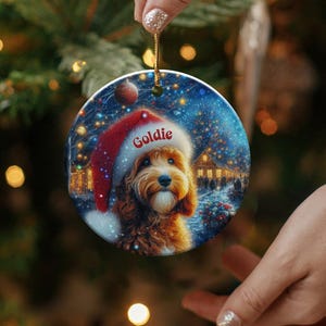 Christmas dog ornament, holiday pet decoration, custom dog photo ornament, personalized Christmas tree decor, pet lover gift
