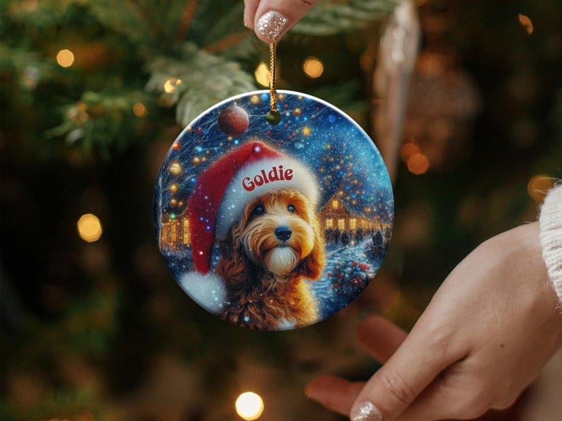 Christmas dog ornament, holiday pet decoration, custom dog photo ornament, personalized Christmas tree decor, pet lover gift