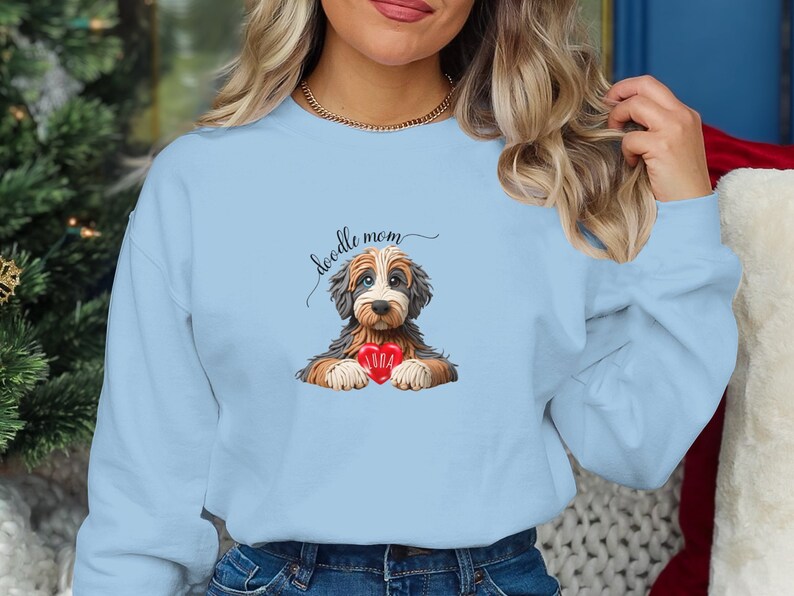 Sudadera personalizada para mamás de Bernedoodle, con el nombre del perro personalizado. imagen 6