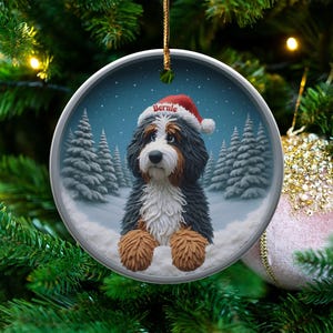 Custom Dog Christmas Ornament, Personalized Pet Holiday Decoration, Cute Puppy Keepsake Gift, Unique Xmas Tree Decor