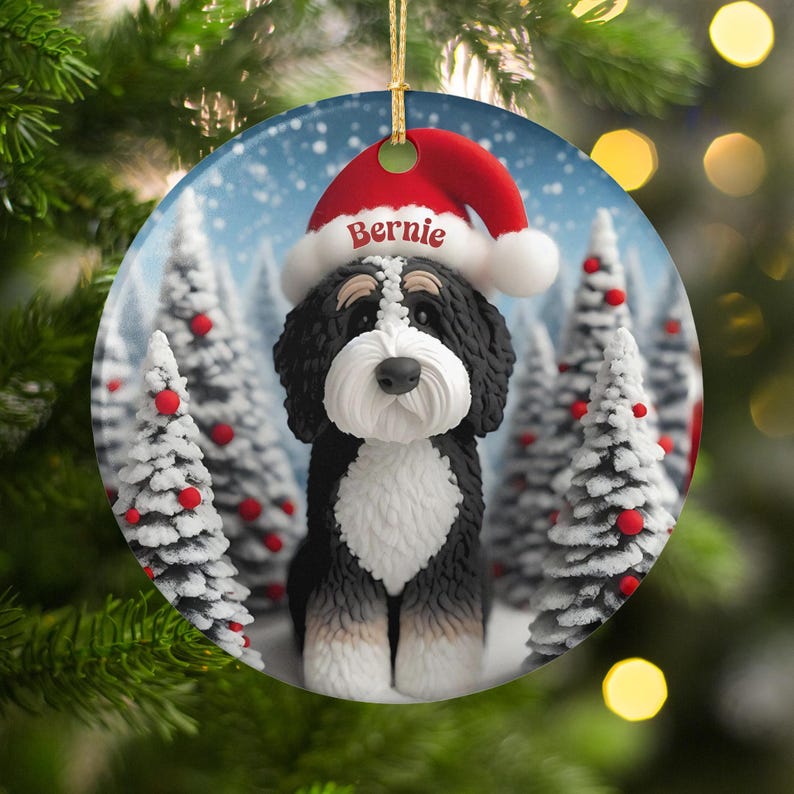 Christmas Dog Ornament, Custom Pet Decoration, Personalized Dog Lover Gift, Holiday Tree Decor, Cute Pet Keepsake, Festive Decoration
