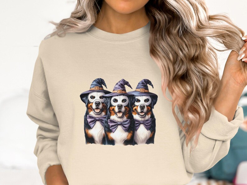 Sudadera de Halloween para amantes de los perros Bernedoodle, camiseta para amantes de los perros Doodle, disfraz de perro de montaña bernés, entusiasta de los perros Doodle, mamá perruna, sudaderas para amantes de las mascotas, camisetas para perros imagen 4
