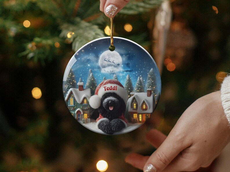 Personalized Dog Christmas Ornament, Custom Pet Holiday Decoration, Perfect Gift for Dog Lovers, Xmas Tree Hanging Decor