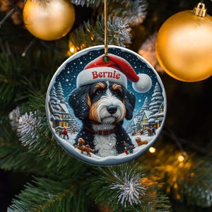 Personalized Dog Christmas Ornament, Custom Pet Christmas Decoration, Holiday Dog Ornament, Dog Lover Gift, Pet Ornament for Tree