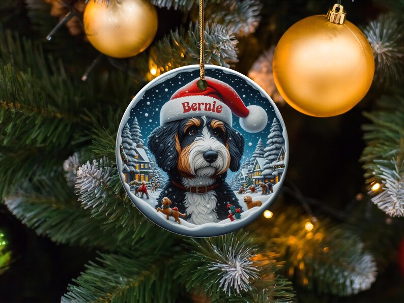 Personalized Dog Christmas Ornament, Custom Pet Christmas Decoration, Holiday Dog Ornament, Dog Lover Gift, Pet Ornament for Tree