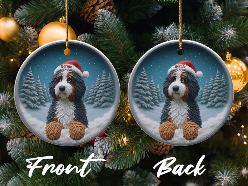 Personalized Dog Christmas Ornament, Custom Pet Ornament for Holiday Tree, Cute Dog Design, Unique Christmas Decoration