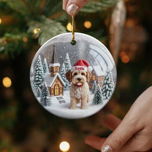 Personalized Dog Christmas Ornament, Custom Name Dog Ornament, Pet Memorial Holiday Decoration, Festive Pet Ornament Gift
