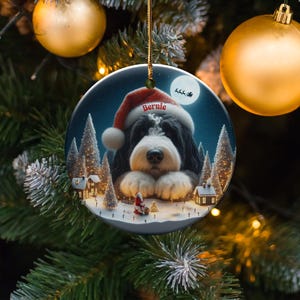 Personalized Dog Christmas Ornament, Custom Pet Holiday Decoration, Cute Canine Tree Hanging, Festive Dog Lover Gift