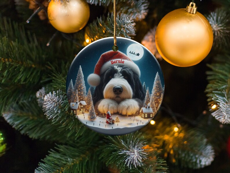 Personalized Dog Christmas Ornament, Custom Pet Holiday Decoration, Cute Canine Tree Hanging, Festive Dog Lover Gift