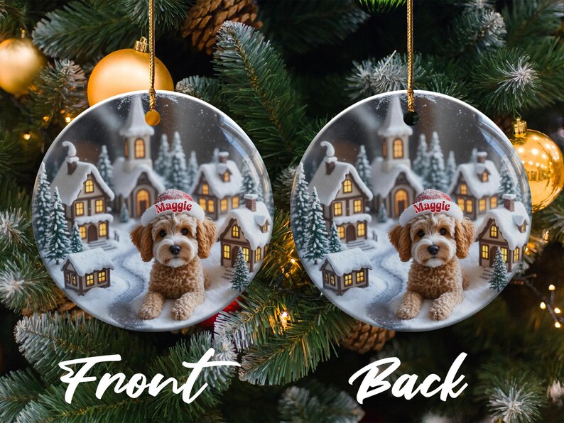 Personalized Dog Christmas Ornament, Custom Pet Decoration, Holiday Gift for Dog Lovers, Double-Sided Pet Keepsake