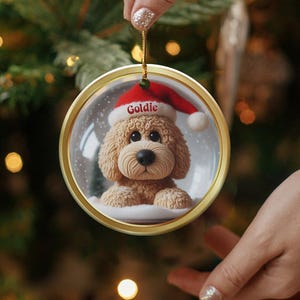 Cute Dog Christmas Ornament, Holiday Tree Decoration, Adorable Puppy Ornament, Festive Canine Keepsake Ornament