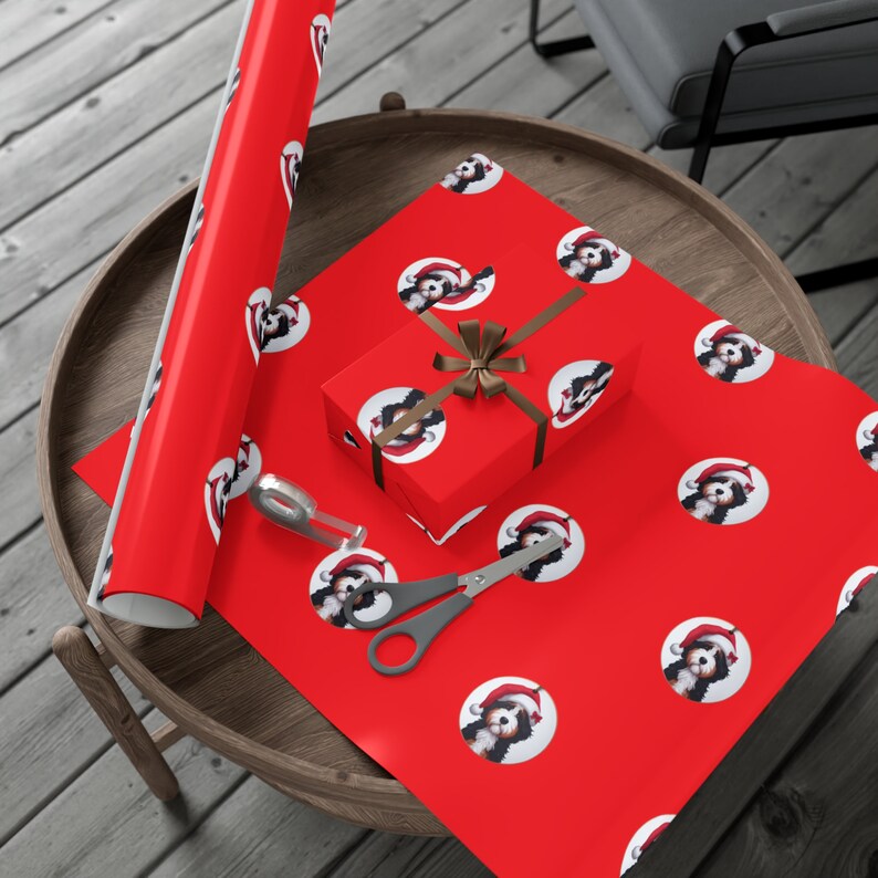 Bernedoodle-Themed Premium Wrapping Paper | High-Definition Dog Print | Custom Gift Wrap in Matte/Glossy Finish | 3 Sizes image 10