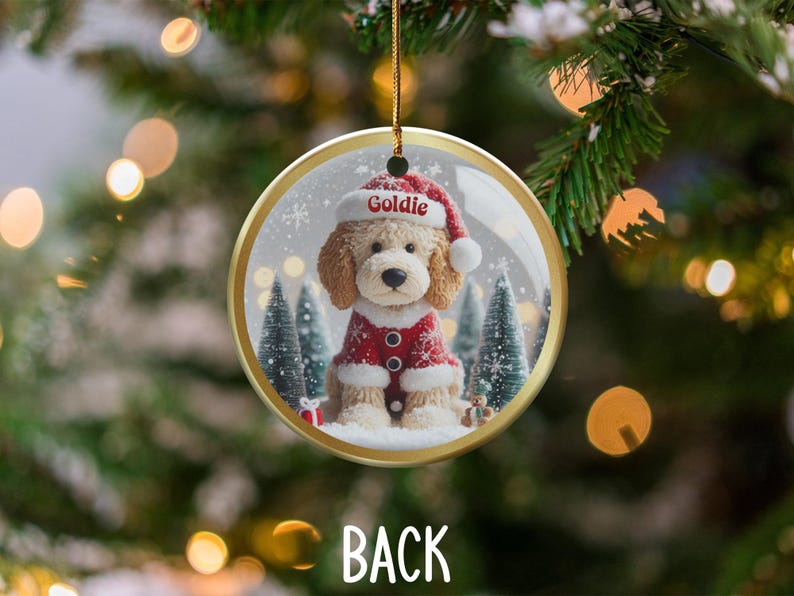 Christmas dog ornament, cute holiday decor, festive tree decoration, pet themed gift, winter decorations, holiday puppy ornament