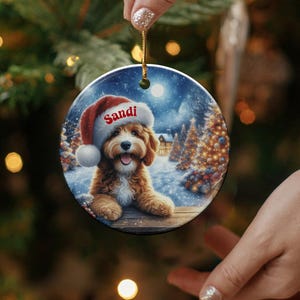 Personalized Dog Christmas Ornament, Custom Pet Holiday Decoration, Cute Puppy Merry Christmas Keepsake, Unique Gift for Dog Lovers