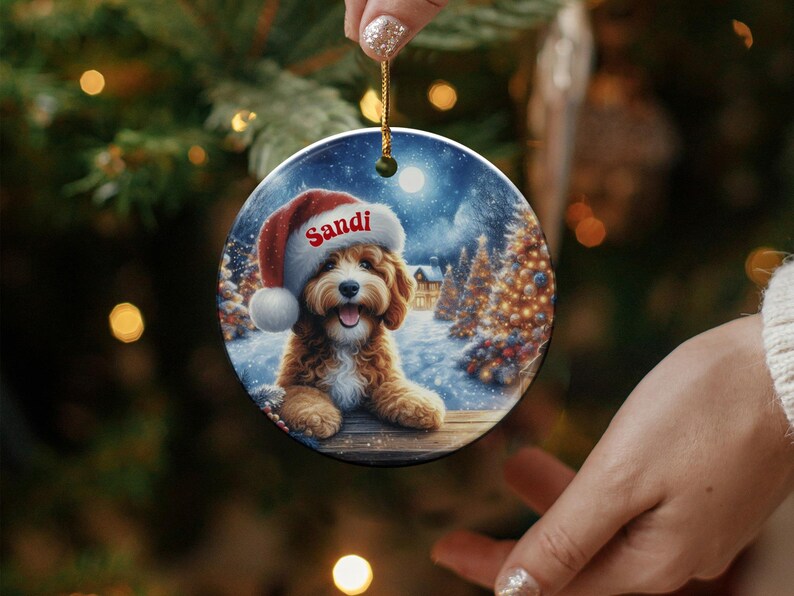 Personalized Dog Christmas Ornament, Custom Pet Holiday Decoration, Cute Puppy Merry Christmas Keepsake, Unique Gift for Dog Lovers