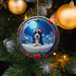 Personalized Dog Christmas Ornament, Custom Pet Holiday Decoration, Unique Xmas Tree Decor, Dog Lover Gift, Festive Pet Keepsake