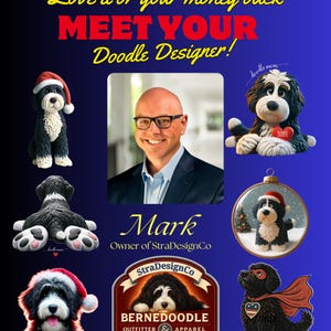 Adorno navideño de Bernedoodle para Papá Noel, recuerdo personalizado para perros / Cerámica por sublimación / Decoración navideña de doble cara de 7,6 cm imagen 2