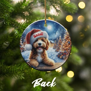 Personalized Dog Christmas Ornament, Custom Pet Holiday Decoration, Cute Puppy with Santa Hat, Pet Lover Gift, Christmas Tree Decor