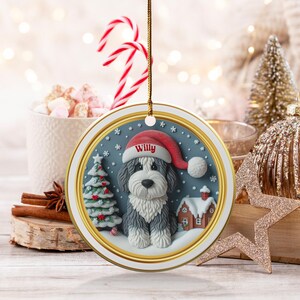Personalized Dog Christmas Ornament, Custom Pet Holiday Decor, Festive Dog Lover Gift, Cute Pet Ornament, Custom Dog Art Decoration