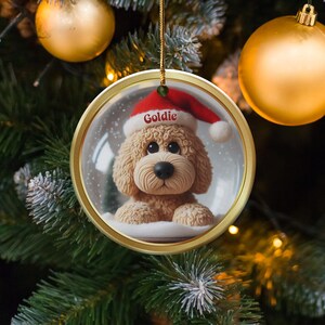 Personalized Dog Christmas Ornament, Custom Pet Holiday Decoration, Cute Puppy Tree Ornament, Christmas Gift for Dog Lovers