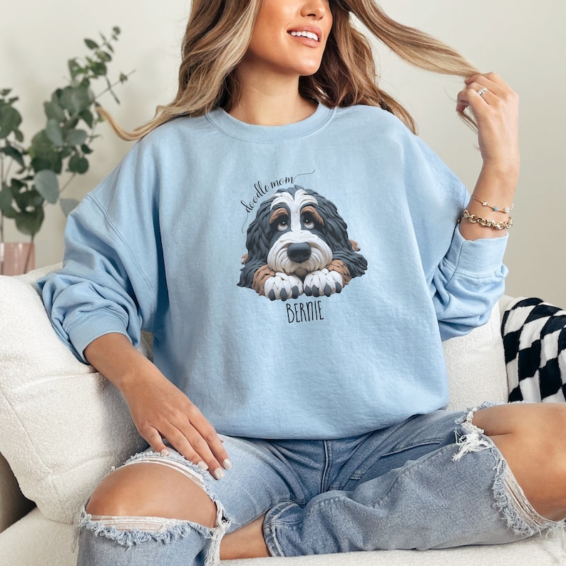 Personalized Bernedoodle Sweatshirt | Front and Back Designs | Doodle Mom Gift | Dog Mama Shirt | Doodle Statement to Celebrate Your Furball