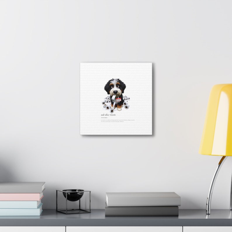 Personalized Custom Bernedoodle Canvas Art, Home Decor of Your Doodle Dog, Exquisite quality, vivid resolution, 6x6 to 12x12 Inches,Pet Gift image 1