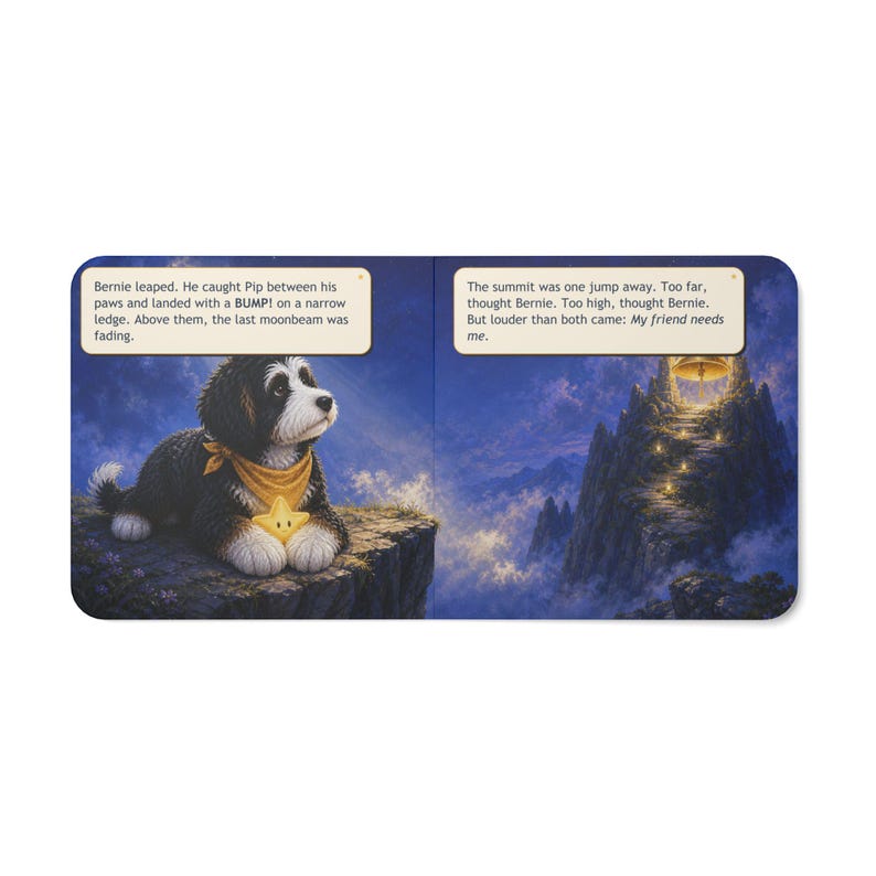 Bernie il Bernedoodle salva una stella perduta / Libro cartonato spesso / Avventura della buonanotte per bambini immagine 16