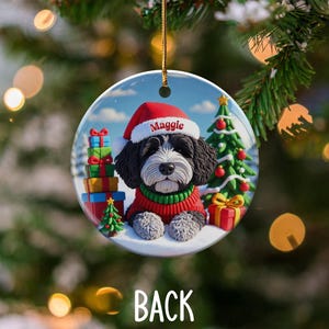 Christmas Dog Ornament, Holiday Tree Decoration, Cute Pet Gift, Customizable Dog Ornament, Christmas Tree Decor