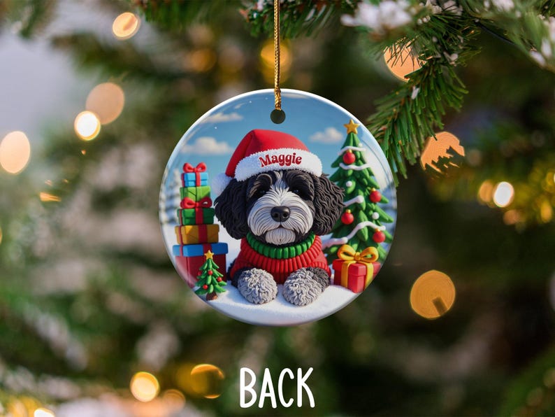 Christmas Dog Ornament, Holiday Tree Decoration, Cute Pet Gift, Customizable Dog Ornament, Christmas Tree Decor