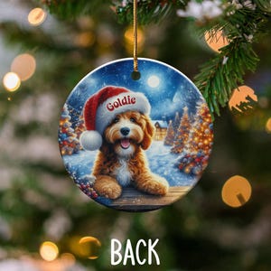 Personalized Dog Christmas Ornament, Custom Pet Photo Ornament, Cute Dog in Santa Hat Decoration, Fur Baby Holiday Keepsake