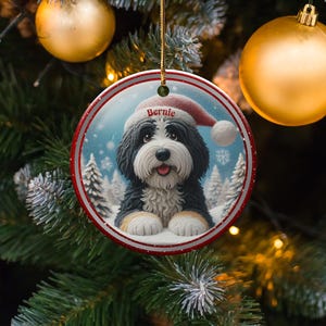 Custom Dog Christmas Ornament, Cute Puppy Holiday Decoration, Personalized Pet Gift, Unique Dog Lovers Keepsake, Festive Tree Decor