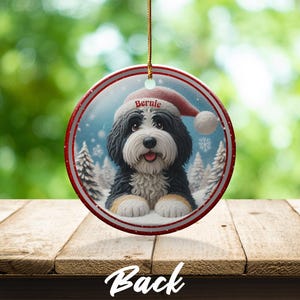 Cute Christmas Dog Ornament, Personalized Pet Keepsake, Holiday Tree Decoration, Custom Pet Gift, Festive Canine Decor