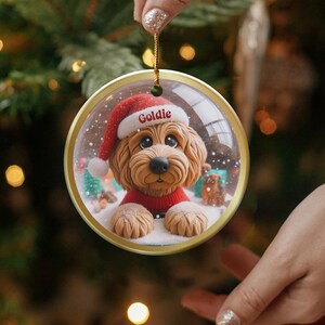 Personalized Dog Christmas Ornament, Custom Pet Holiday Decoration, Cute Pet Memorial Ornament, Festive Dog Lover Gift