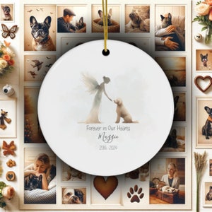 Personalized Goldendoodle Memorial, Watercolor Design, Pet's Name, Custom Gift, Personalized Pet Tribute Ceramic Ornament, Pet Loss Gift