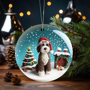 Adorable bernedoodle ornament, perfect doodle dog gift