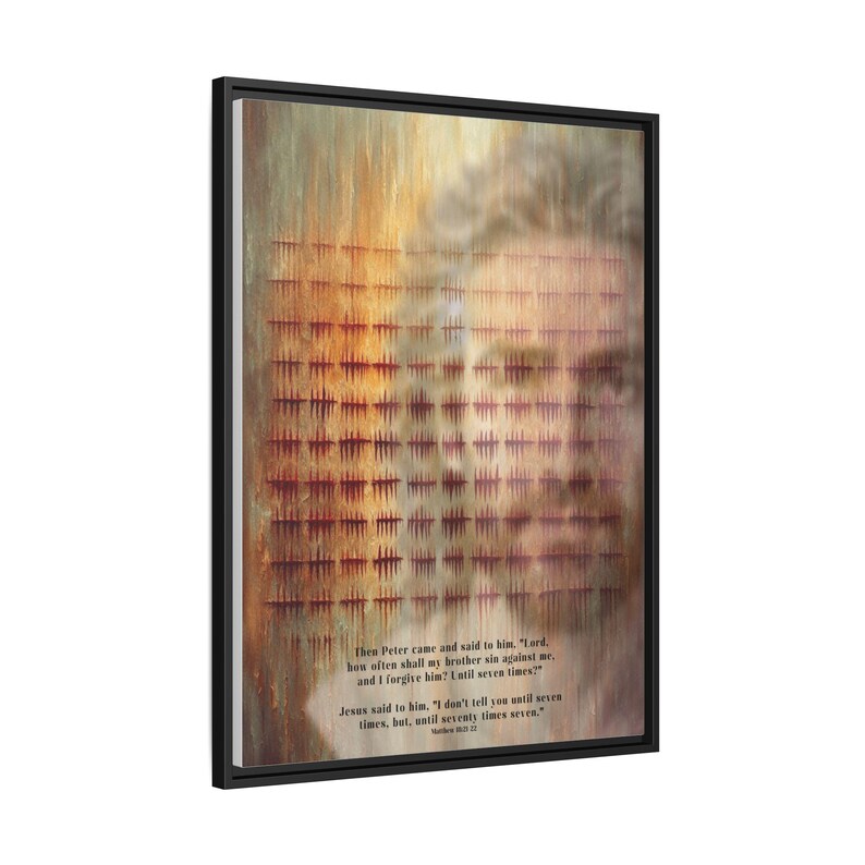 Setenta veces siete lienzo abstracto – El perdón de Jesucristo, decoración cristiana para el hogar imagen 6