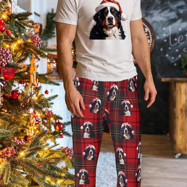 Personalized Bernese Mountain Dog Dad Pajama Pants | Men's Lounge Wear