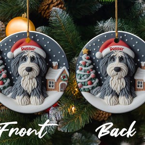 Personalized Dog Christmas Ornament, Custom Pet Holiday Decoration, Pet Lover Gift, Christmas Tree Decor, Dog Mom, Dog Dad, Stocking Stuffer