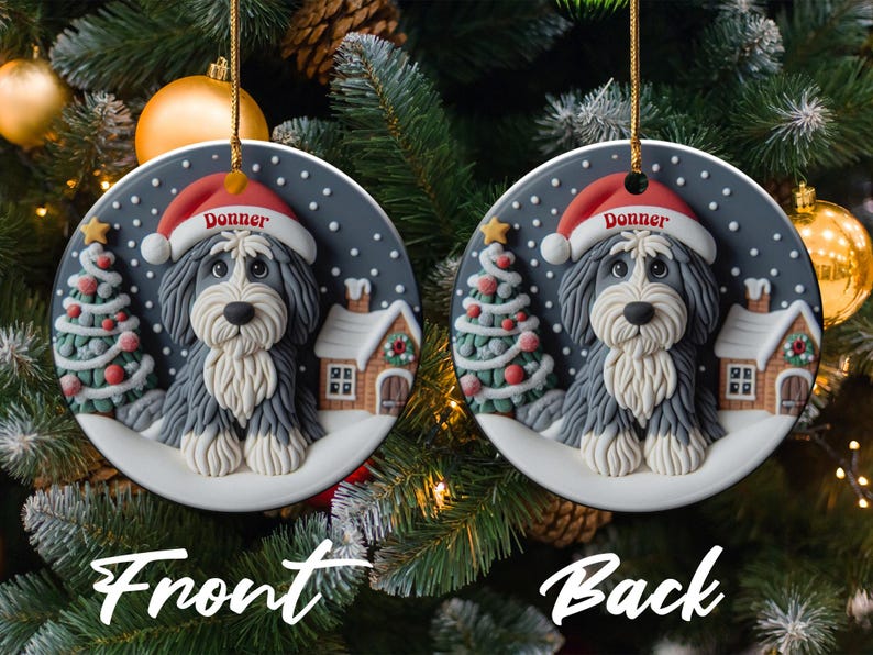 Personalized Dog Christmas Ornament, Custom Pet Holiday Decoration, Pet Lover Gift, Christmas Tree Decor, Dog Mom, Dog Dad, Stocking Stuffer