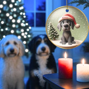 Great Dane Ornament, Custom Dog Portrait Keepsake | Sublimation Ceramic | 3 Inch Holiday Decor image 5