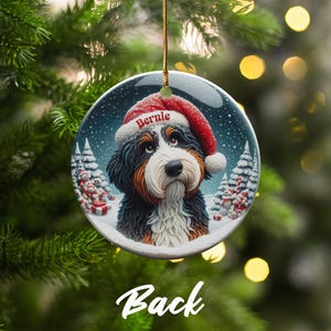 Personalized Christmas Dog Ornament, Custom Pet Holiday Decoration, Cute Dog with Santa Hat, Perfect Christmas Tree Decor