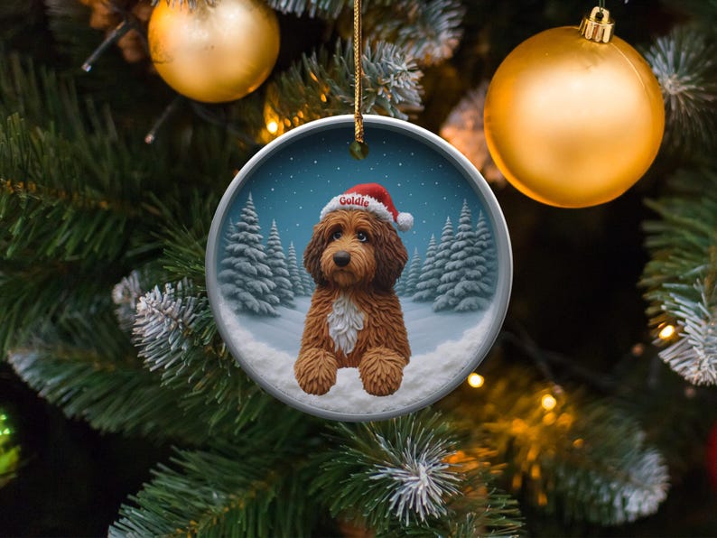 Custom Dog Christmas Ornament, Personalized Pet Holiday Decoration, Unique Pet Gift, Dog Lover's Tree Ornament, Festive Pet Keepsake