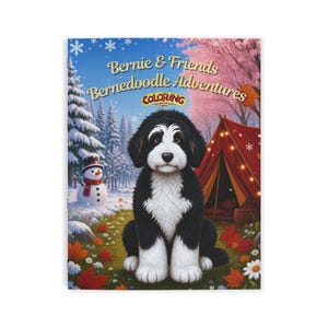 Malbuch „Gemütliche Bernedoodle-Abenteuer“ | Szenen für Hundeliebhaber das ganze Jahr über Bild 2