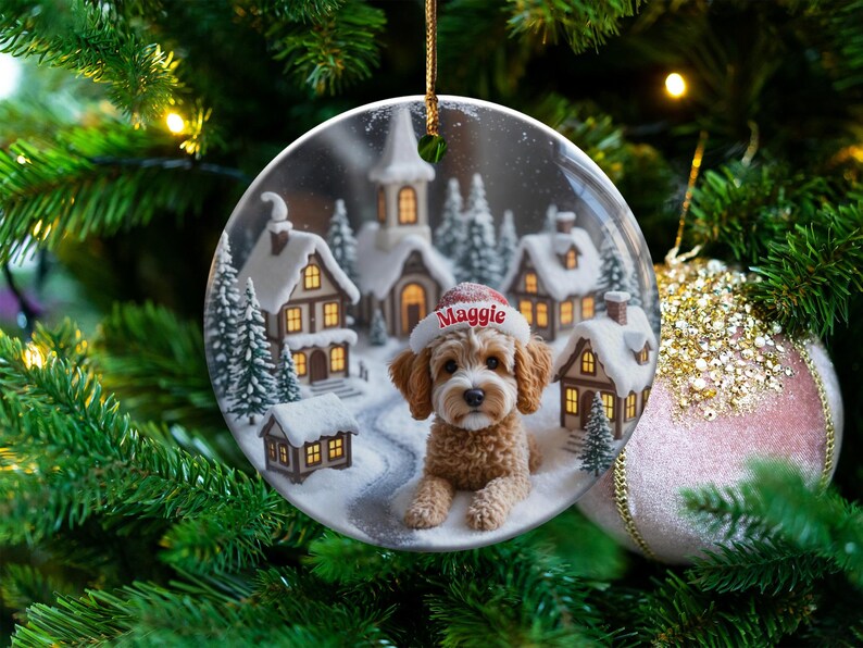 Dog Christmas Ornament, Holiday Dog Decoration, Cute Dog Christmas Tree Ornament, Pet Lover Gift, Dog Lovers Gift, Christmas Dog Decor