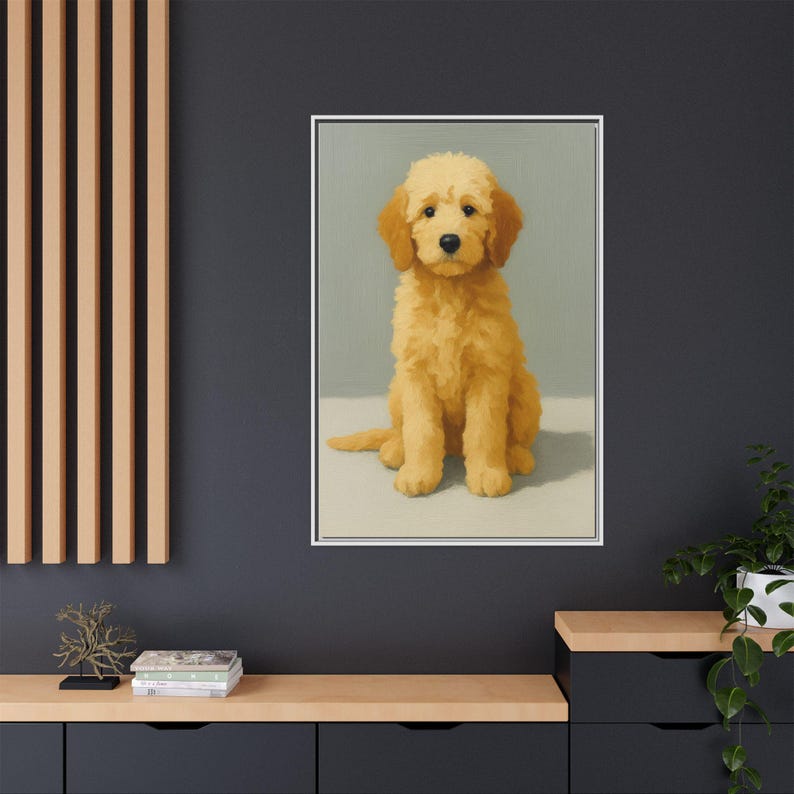 Goldendoodle Oil Painting Canvas Print: Framed Dog Wall Art image 6
